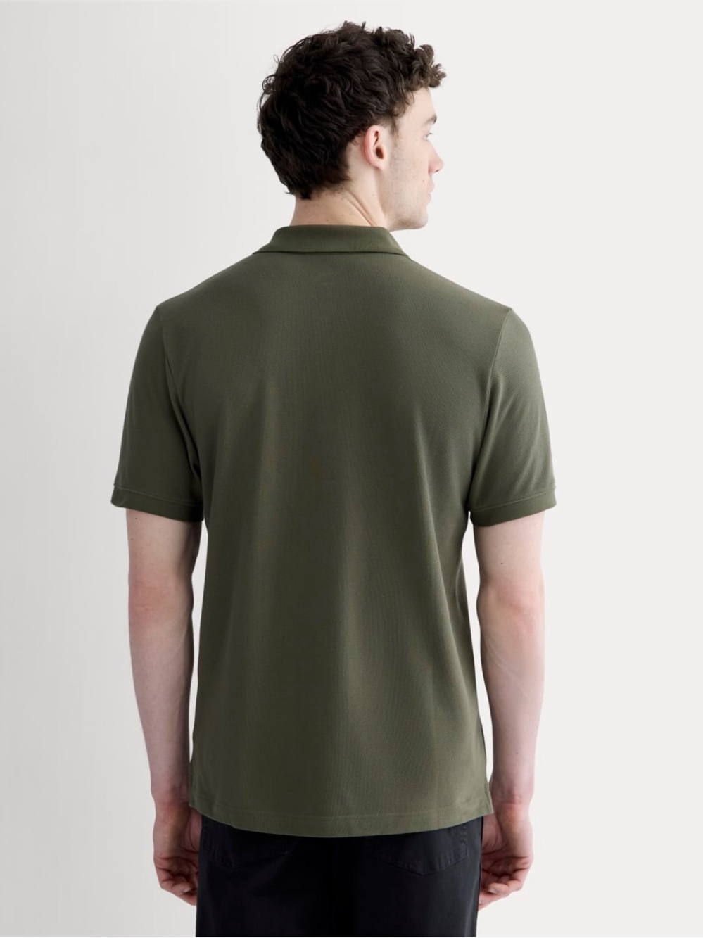 Everlane The Pique Polo Kalamata Green Cotton Short Sleeve Shirt Men M NWT - Picture 5 of 12